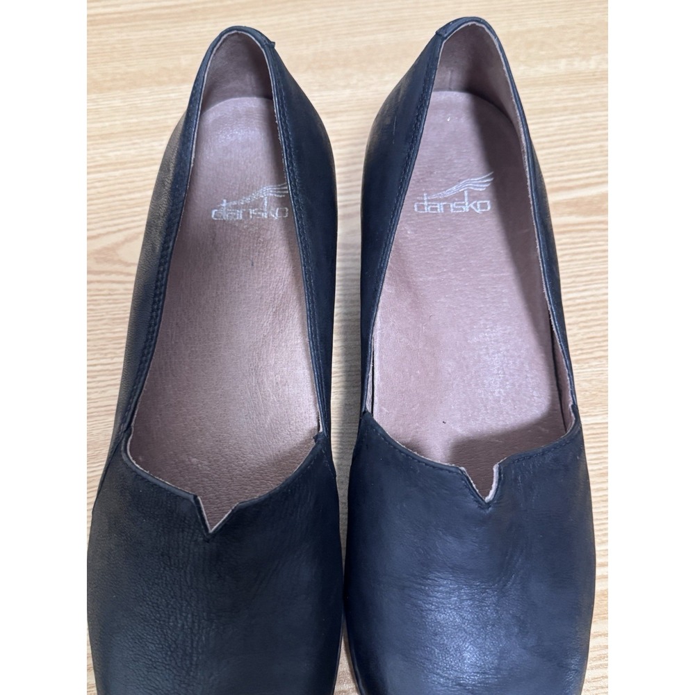 DANSKO LILIANA Burnished Teak Leather Wedge Shoe Pump Slip On 39 women 8.5 - 9 - Picture 8 of 9